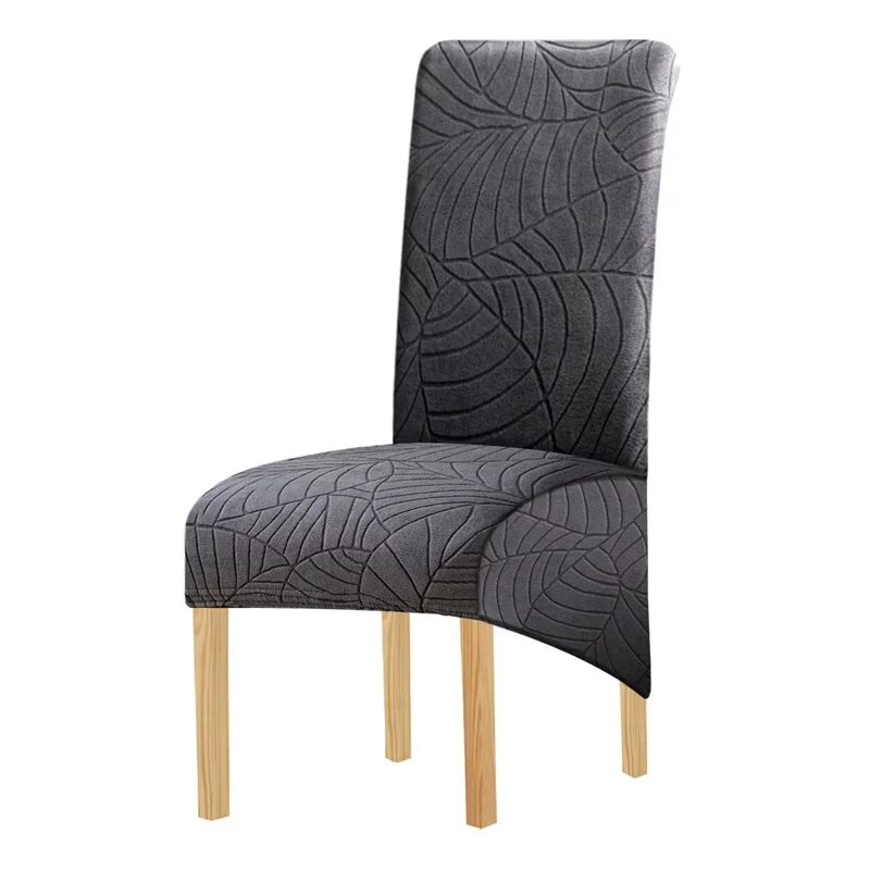1PC Esszimmer Stuhl Abdeckung Elastische Bankett Stuhl Abdeckungen Sitz Abdeckungen Blätter Jacquard Stühle Schutz für Hotel Hochzeit Party: Dunkelgrau