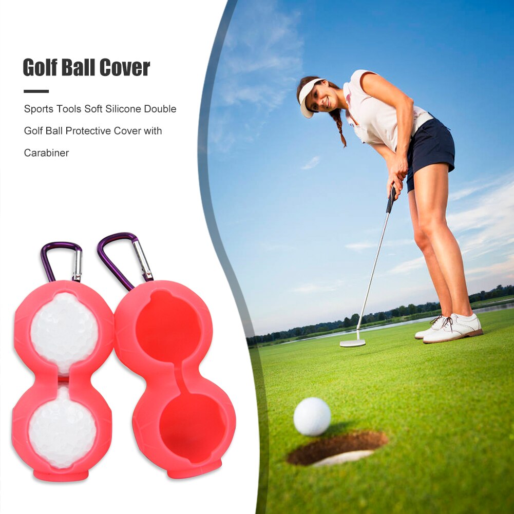 Sportgereedschap, zachte siliconen golfbal, beschermende opberghoes met karabijnhaak, sleutelhanger, opbergtas voor golfaccessoires