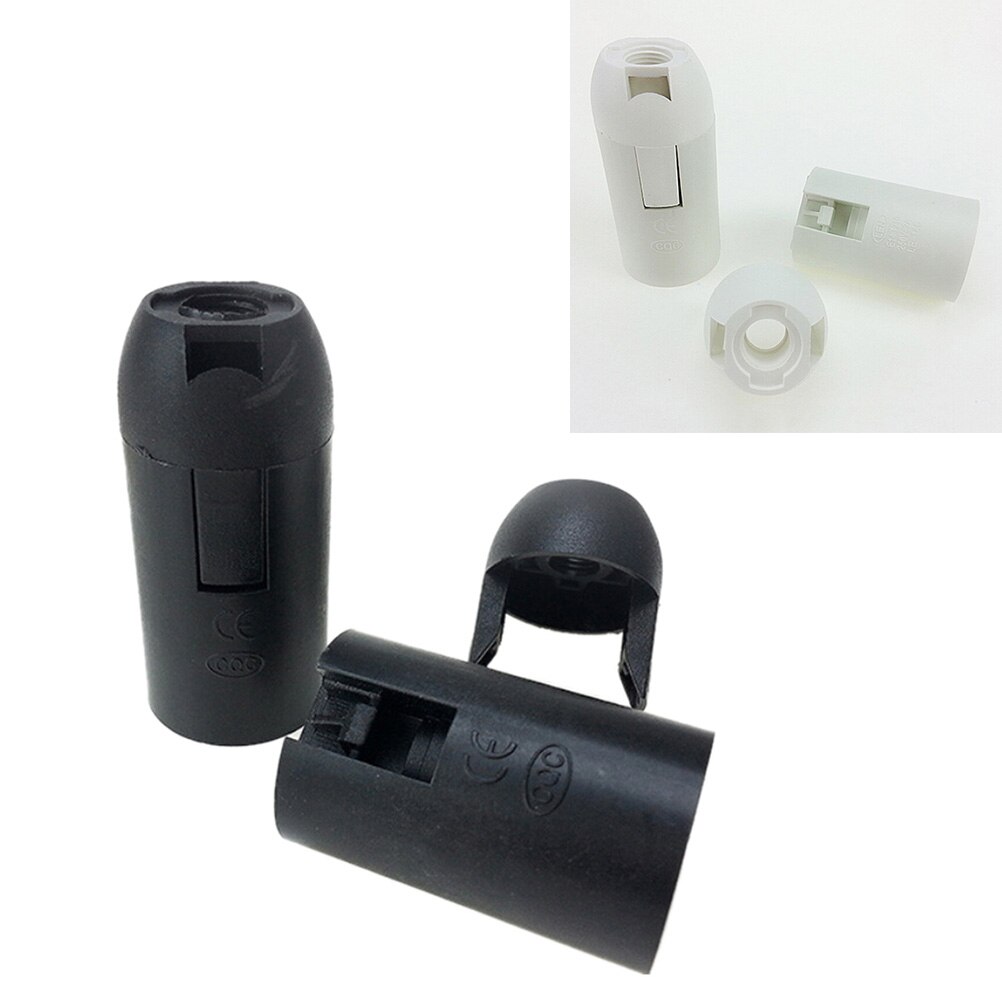 1PCS Small Screw E14 Plastic Socket Light Bulb Lamp Light Holder White Black Color Available
