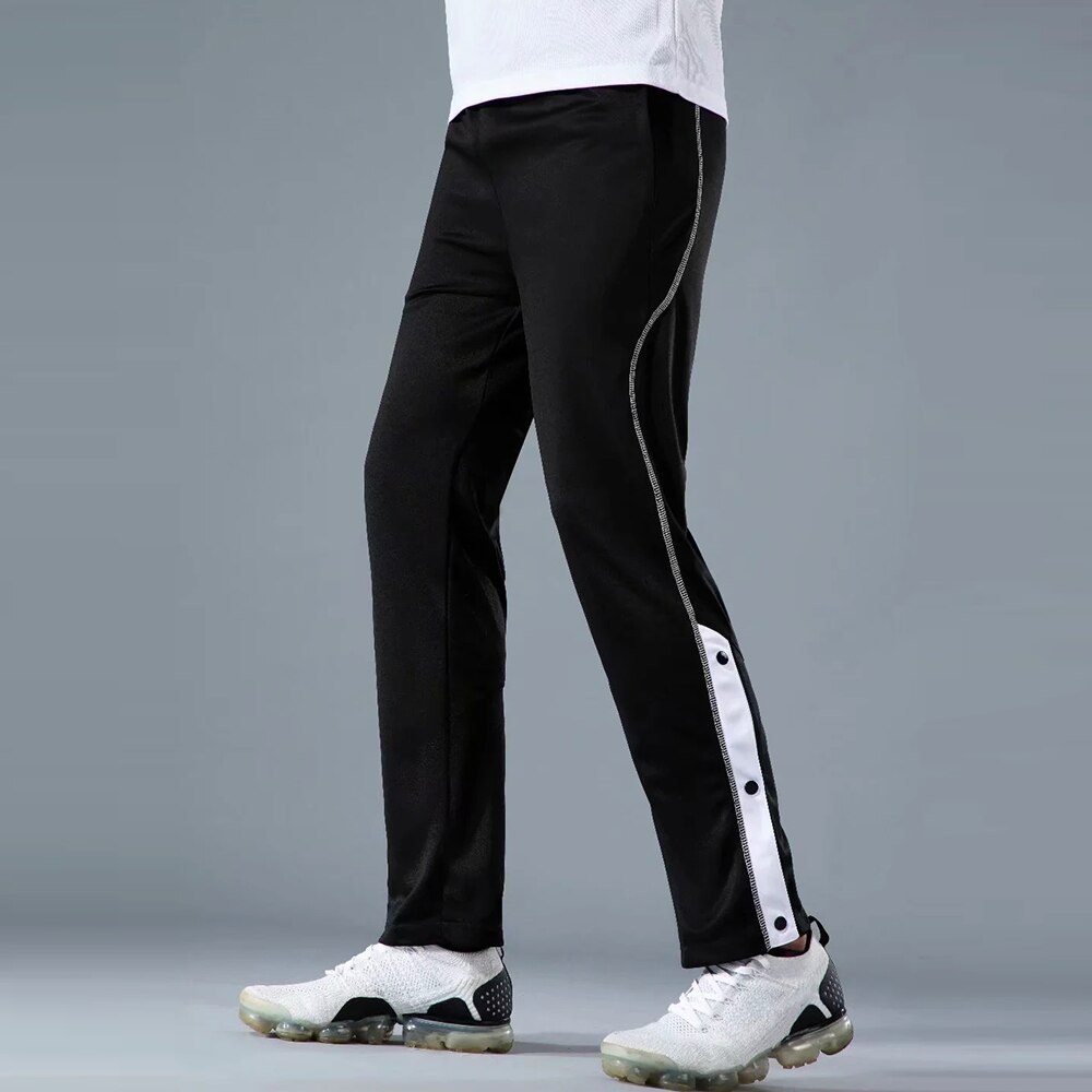 Pantalones de fútbol con cremallera para hombre, pantalones deportivos de chándal para entrenamiento, mallas deportivas para trotar y gimnasio,