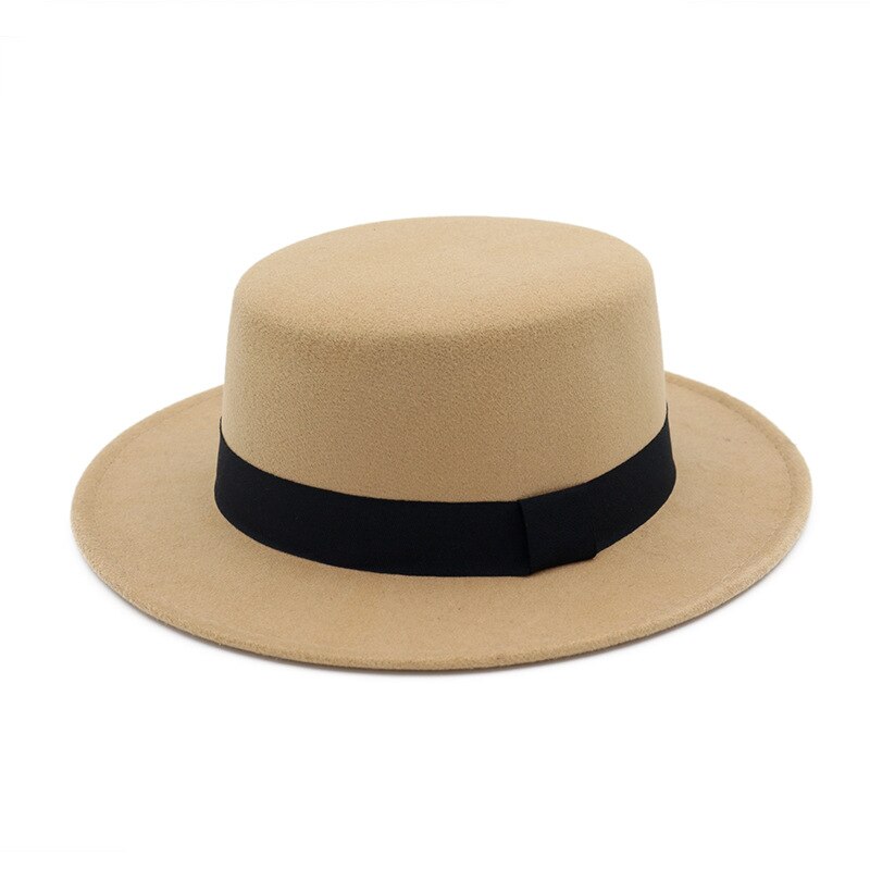 DINGDNSHOW-Sombrero Fedora a la , Sombrero de lana para Hombre, Gorra de invierno, sombreros de fieltro para mujer, Sombrero plano para Hombre