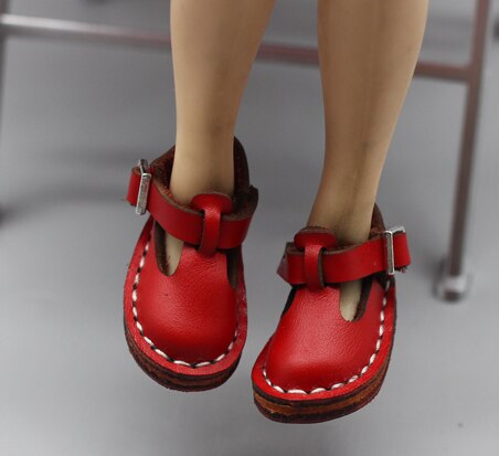 1 par 3.6 x 1.6cm sko egnet til 1/6 dukker, normal dukke, fælles bjd blyth, isnende, jecci five, licca body mini sko støvler: Billede 1 rød