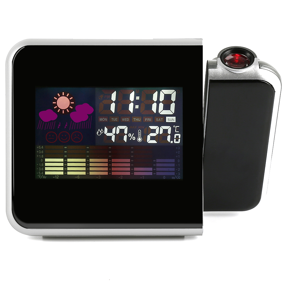 Orologio Sveglia Digitale Con Proiettore Schermo a Colori Tempo di Proiezione Orologio Multi-funzione USB Meteo Tempo del Calendario Orologio: Default Title