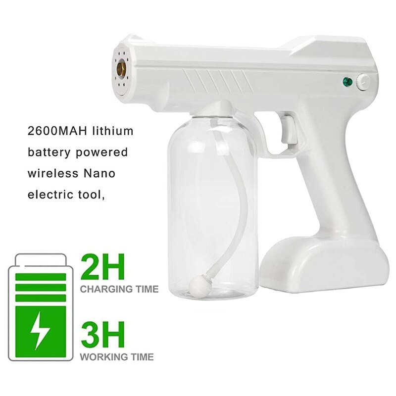 Electrostatic Sprayer Fogger Machine, Handheld Rechargeable Nano Fine Mist Adjustable Atomizer, 800mL Electric Cordless Gun U1JE