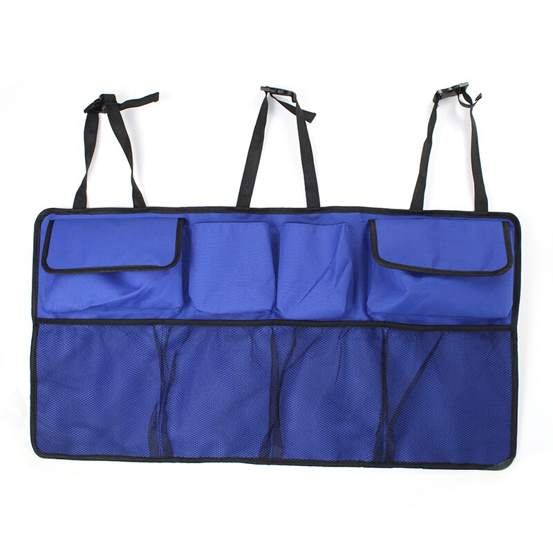 Protable multifunktion bil bagsæde ryg opbevaring boks beskyttere cover ryg 8 lommer hængende net lomme organizer bil interiør: 02