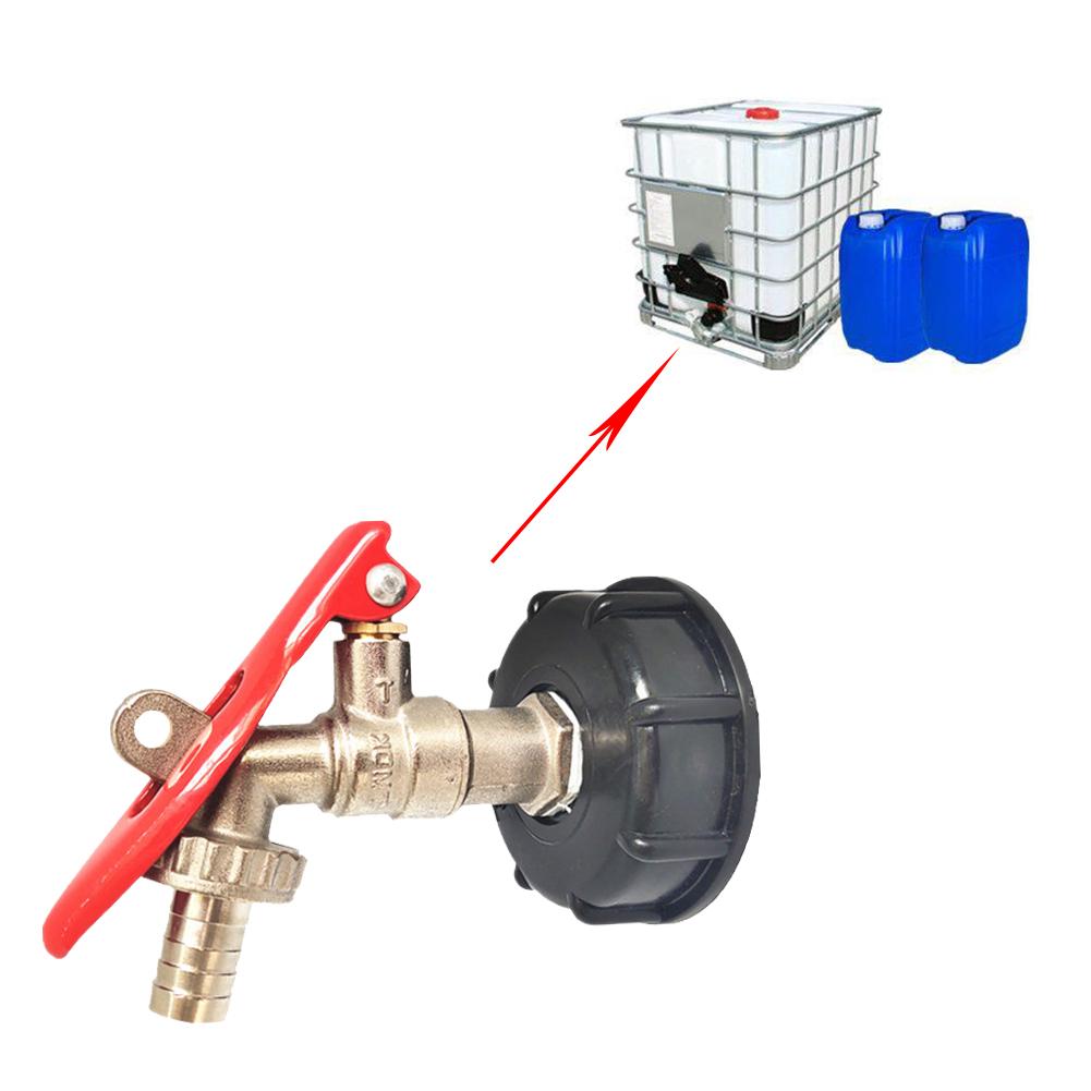 Dobbelthane 1000 liter ibc adapter have vandtank stik regnvand tank adapter fitting til hjemmet have vand stik: C