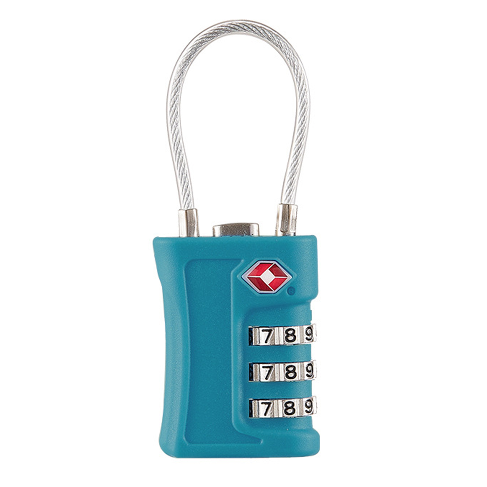 Anti-Theft Luggage Locks Lightweight 3 Dial Combination Steel Wire Lock Tsa-Compatible Travel Luggage Locks: Blue