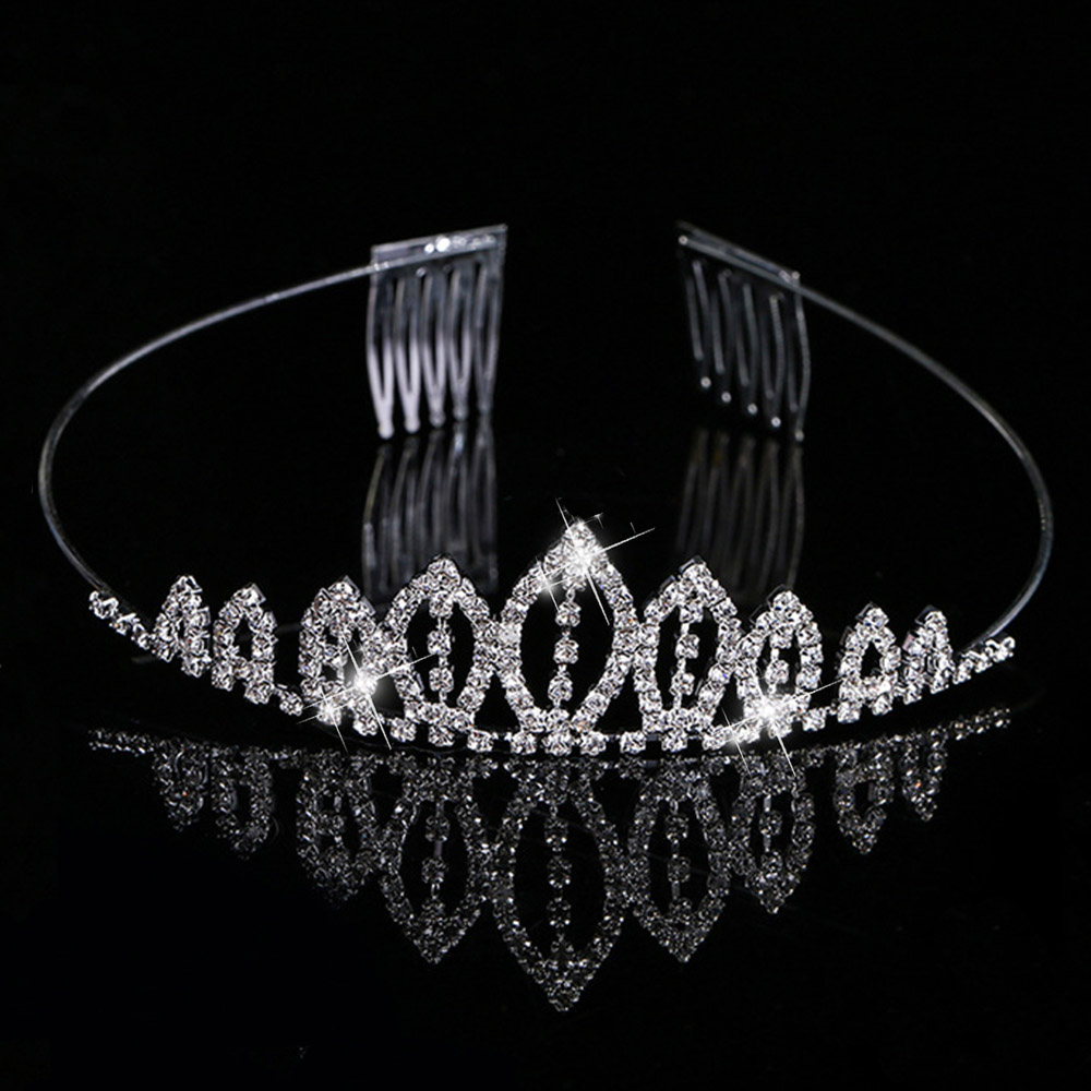 AINAMEISI Rhinestone tiary ślubne opaski do włosów akcesoria kryształowe korony dla kobiet dziewczynki kwiatowe ślubne peruki imprezowe biżuteria: 11