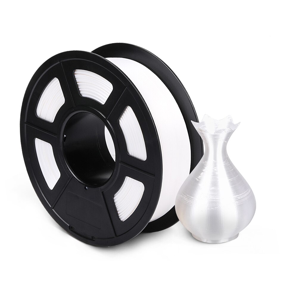 Enotepad Schwarz SEIDE Filament 3D drucker Filament 1,75mm verwicklung freies Toleranz +/-0,02mm 100% keine blase mit: Silk White