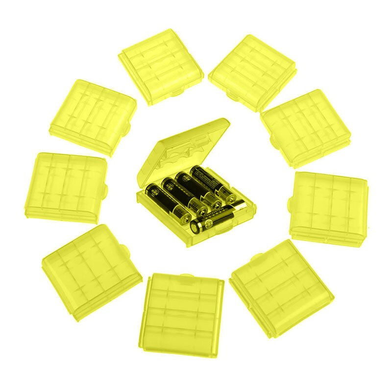 4 Slots AA AAA Rechargeable Battery Hard Plastic Case Holder Storage Box Cover Container Organizer with Clips 10 Pcs/lot