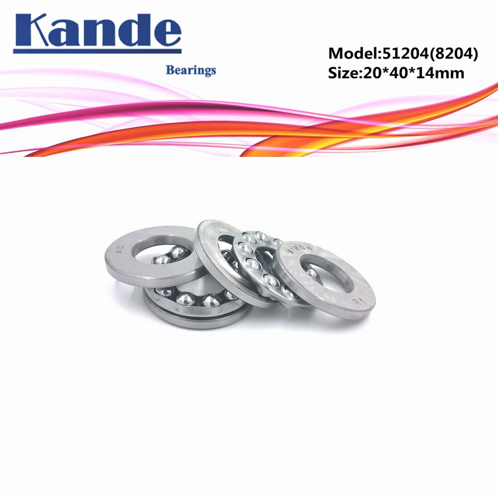 Kande 51204 8204 20x40x14 bearing 2pcs Flat Thrust Ball Bearing Axial thrust bearing 51204