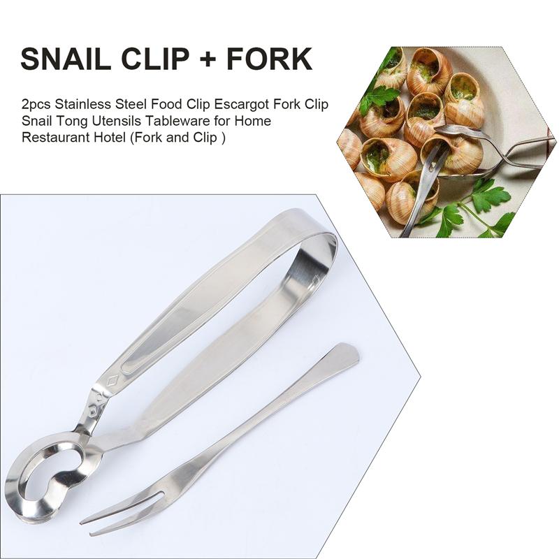 2 Stuks Rvs Eten Clip Escargot Vork Clip Slak Tong Keukengerei Servies Voor Thuis Restaurant Hotel