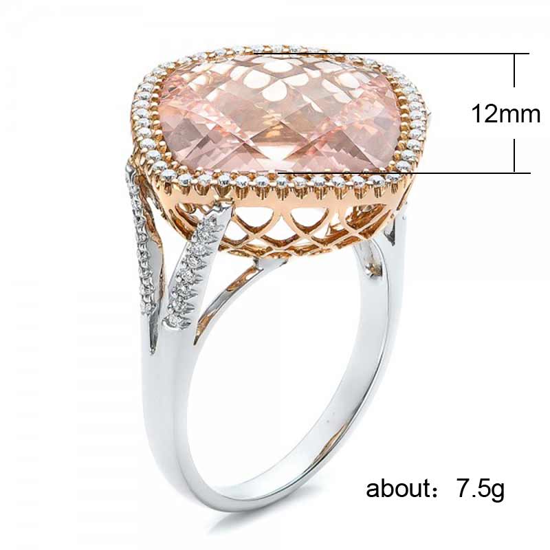 Huitan Luxury Big Champagne Cubic Zircon Stone Party Rings Anniversary Finger Ring For Women Noble Silver Plated Midi Ring