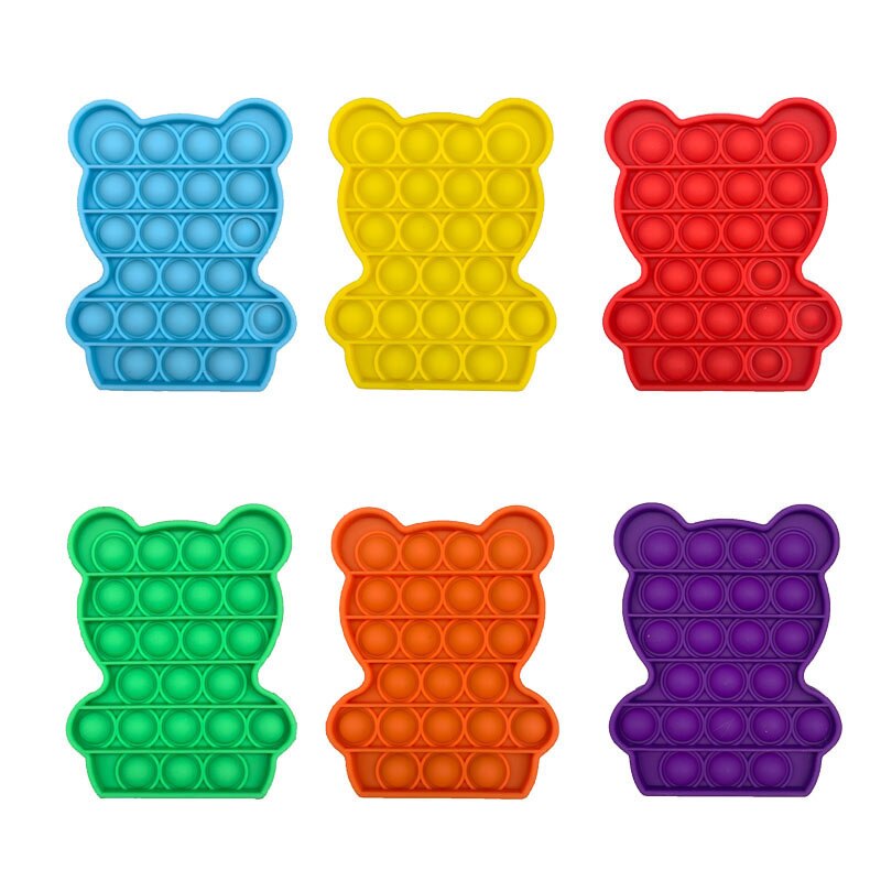 Einfache Push-Pop-Es Figet Spielzeug Bär Nette Form Anti-Stress Blase Sensorischen Stress Relief Autismus Bedürfnisse Angst kinder Erwachsene Spielzeug Lustige