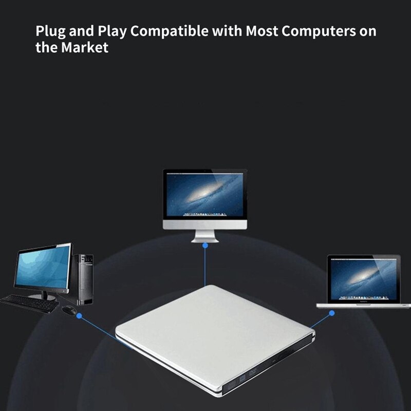 External DVD Drive USB 3.0DVD Burner Optical Drive Card Reader Ultra-Thin
