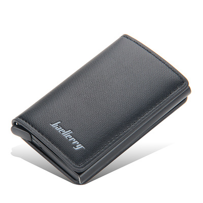 Män korthållare plånbok dam slim smart plånbok rfid svart kreditkortshållare passfodral auto pop up mini plånbok: Svart 01