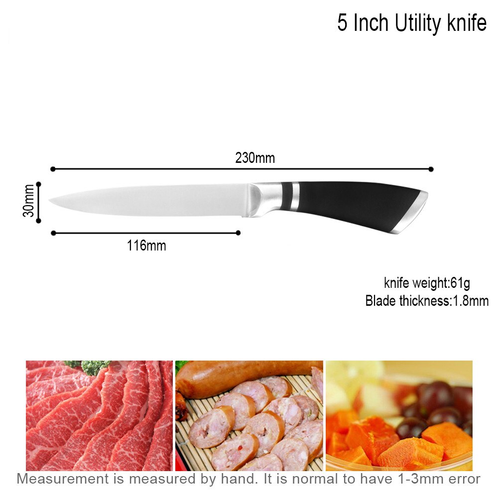 Handgjorda knivar i rostfritt stål köksknivar tillbehör japansk kock frukt verktyg santoku kock skivning bröd kniv set