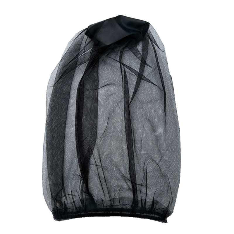 Outdoor Hoofd Gezichtsmasker Hoed Netto Cover Anti-muggenhoes klamboe cap reizen ademend hoofd mesh covers Anti Mosquito Bug: Donkergrijs