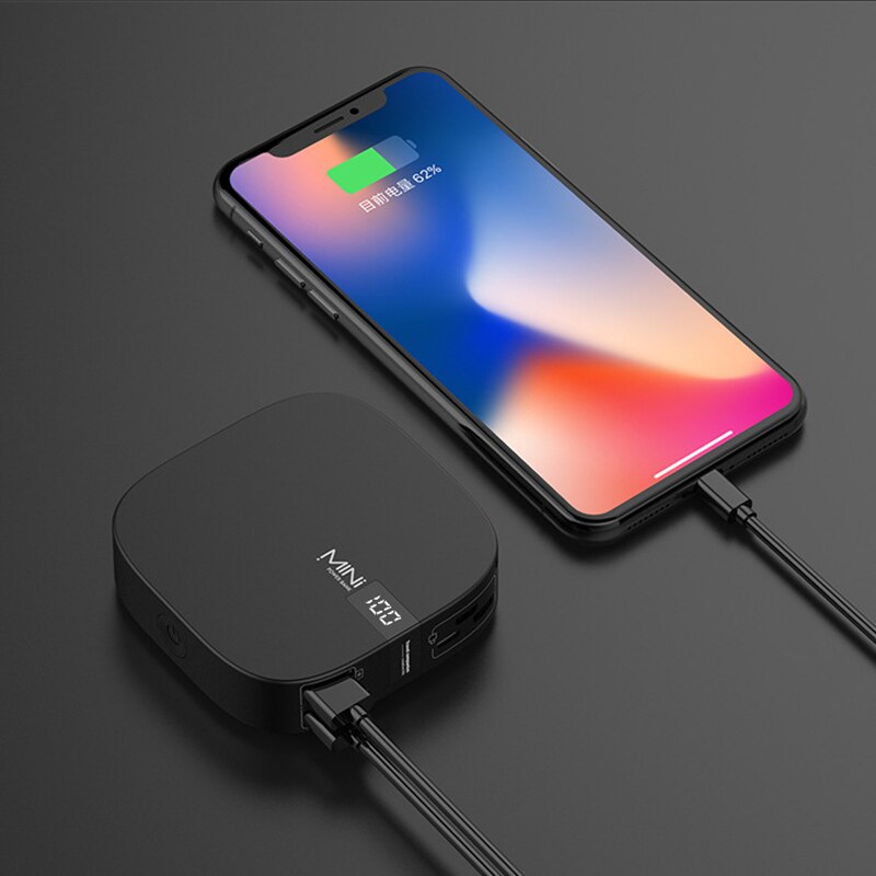 Mini Energie Bank 10000 mAh Typ-C & Beleuchtung schnelle eingang Digital Anzeige Energie Dual USB schnelle ausgabe tragbare Ladung schatz: schwarz