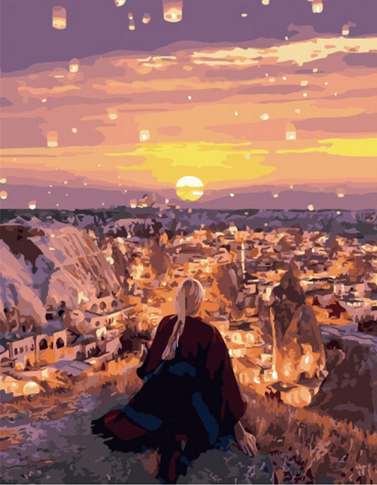 HUACAN Painting By Numbers Night Sky Scenery Drawing On Canvas HandPainted Picture By Number City Landscape Kits Home Decor: SZHC5421