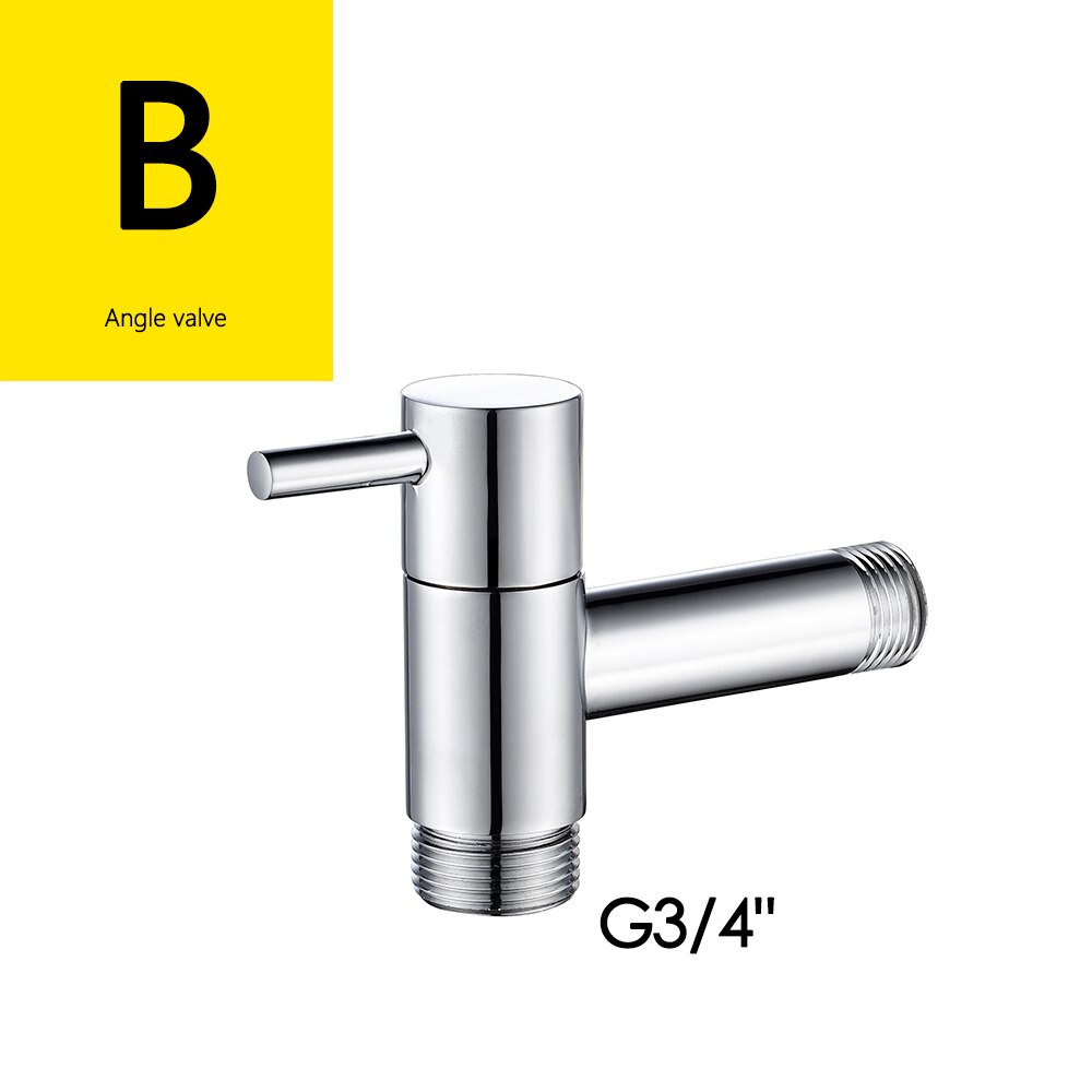 Brass Bibcock Chrome Wall mounted Washing Machine Faucet Bath Toilet Mop Pool Taps Angle valve for Washing machine: T014B