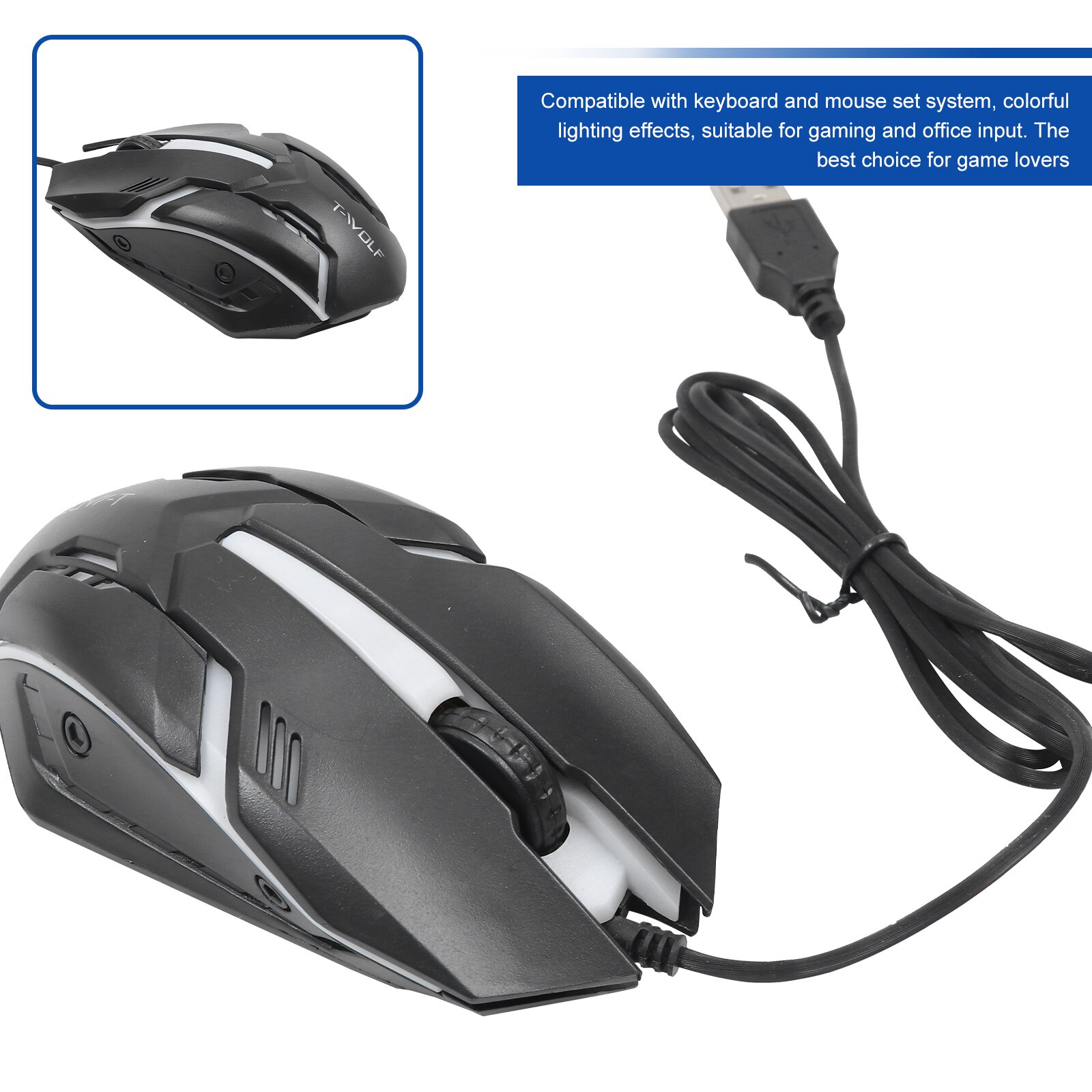 1 set cool keyboard and wired keyboard backlight keyboard kit