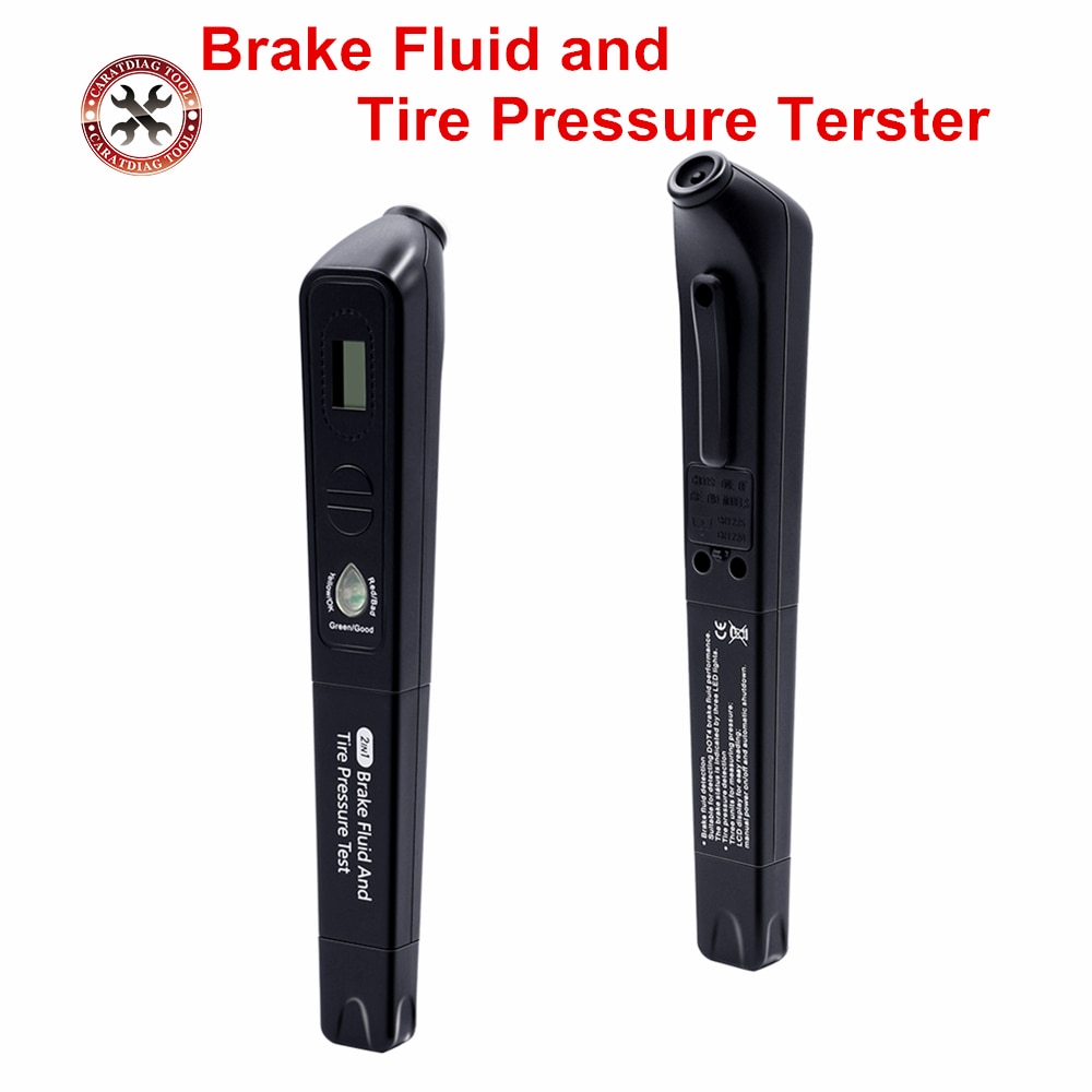 Original Brake Fluid &amp; Tire pressure 2in1 Fluid Tester Car Diagnostic Tools Digital 5 Leds Brake Fluid Tester