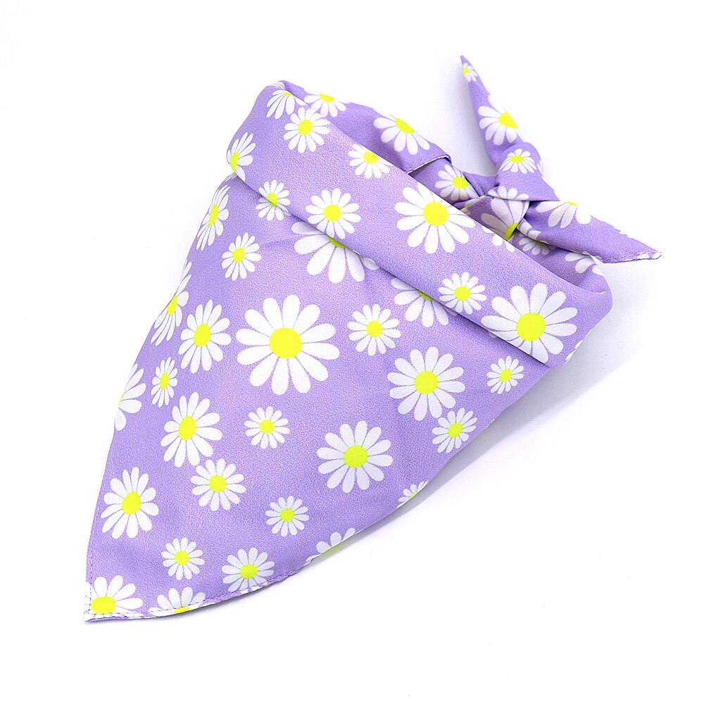 Bandana d'halloween anniversaire pour chien, bavoir de noël pour chien, marguerite, chat, accessoires pour animaux de compagnie, petit, moyen et grand gabarit: Daisy Purple 67cm