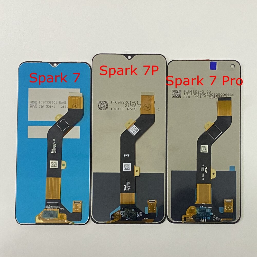 Pantalla táctil LCD Original para Tecno Spark 7, digitalizador de pantalla táctil para Tecno Spark 7 P, montaje LCD Spark 7T Spark 7 Pro
