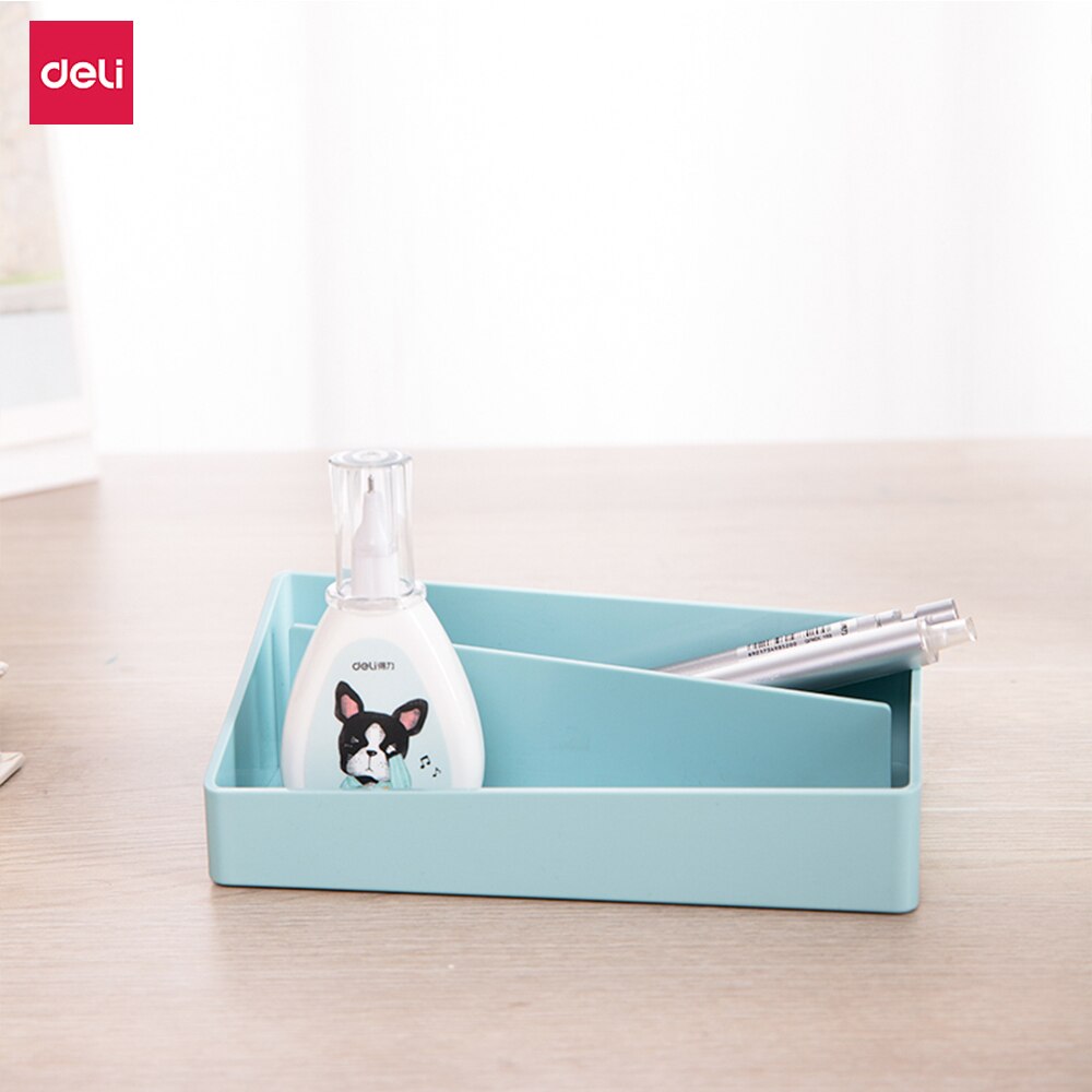 Deli Desktop Minimalistischen Lagerung Box Schreibwaren Sortierung Trennung Große Kapazität Lagerung Box Anti Slip Stift Halter Schule Büro