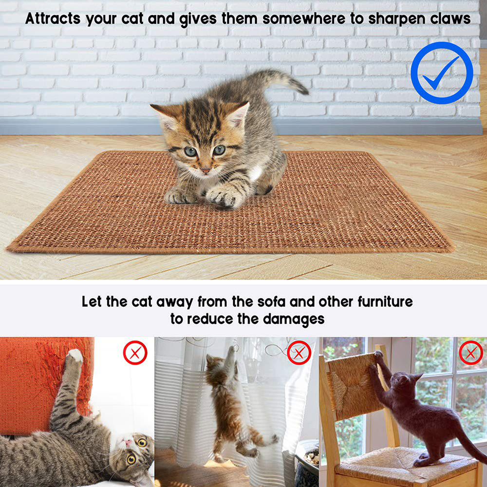 Natural Sisal Cat Scratching Mat Scratch Pad Cat Grinding Claws Protecting Furniture Ship From Russain