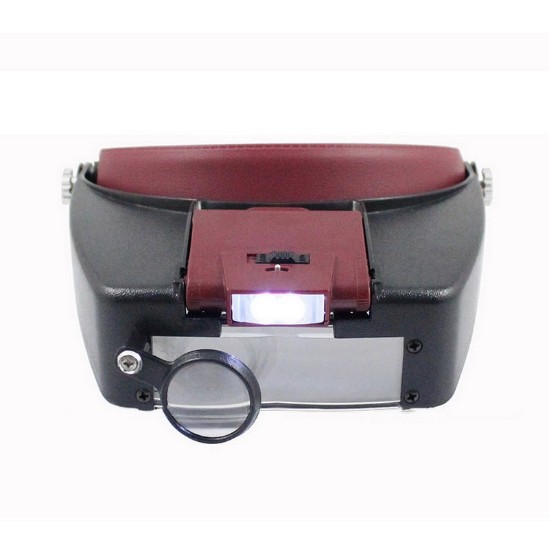 Head Wear Magnifier Adjustable Size Headband Magnifying Repair Work Light High Transparency LED Light Head Lamp