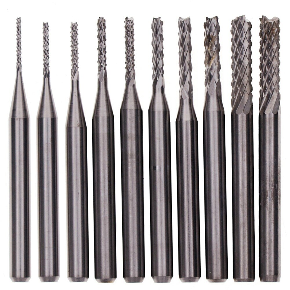 Wood router bit 0.8-3.175mm titanium coating pcb strawberry metal cutting CNC rotating burr tungsten carbide wood cutter #272398