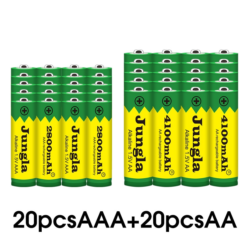 Aa+aaa 100% 1.5v uppladdningsbart aa batteri aaa alkaliskt 2800-4100 mah för ficklampa leksaker klocka  mp3 spelare byt ut ni-mh batteri