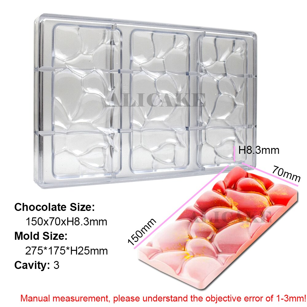 3D Polycarbonate Chocolate Molds for Chocolates Bar Mold Baking Pastry Confectionery Tools Cake Candy Bonbon Moulds Form Tray