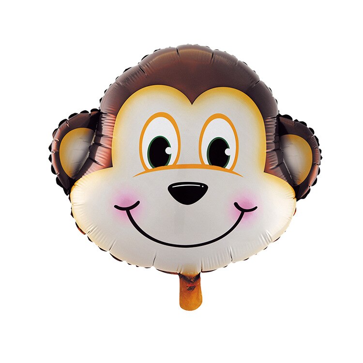10 stk dyr hoved ballon løve tiger mokey ko giraf hoved folie ballon barn helium ballon til fest dekoration: Mokey