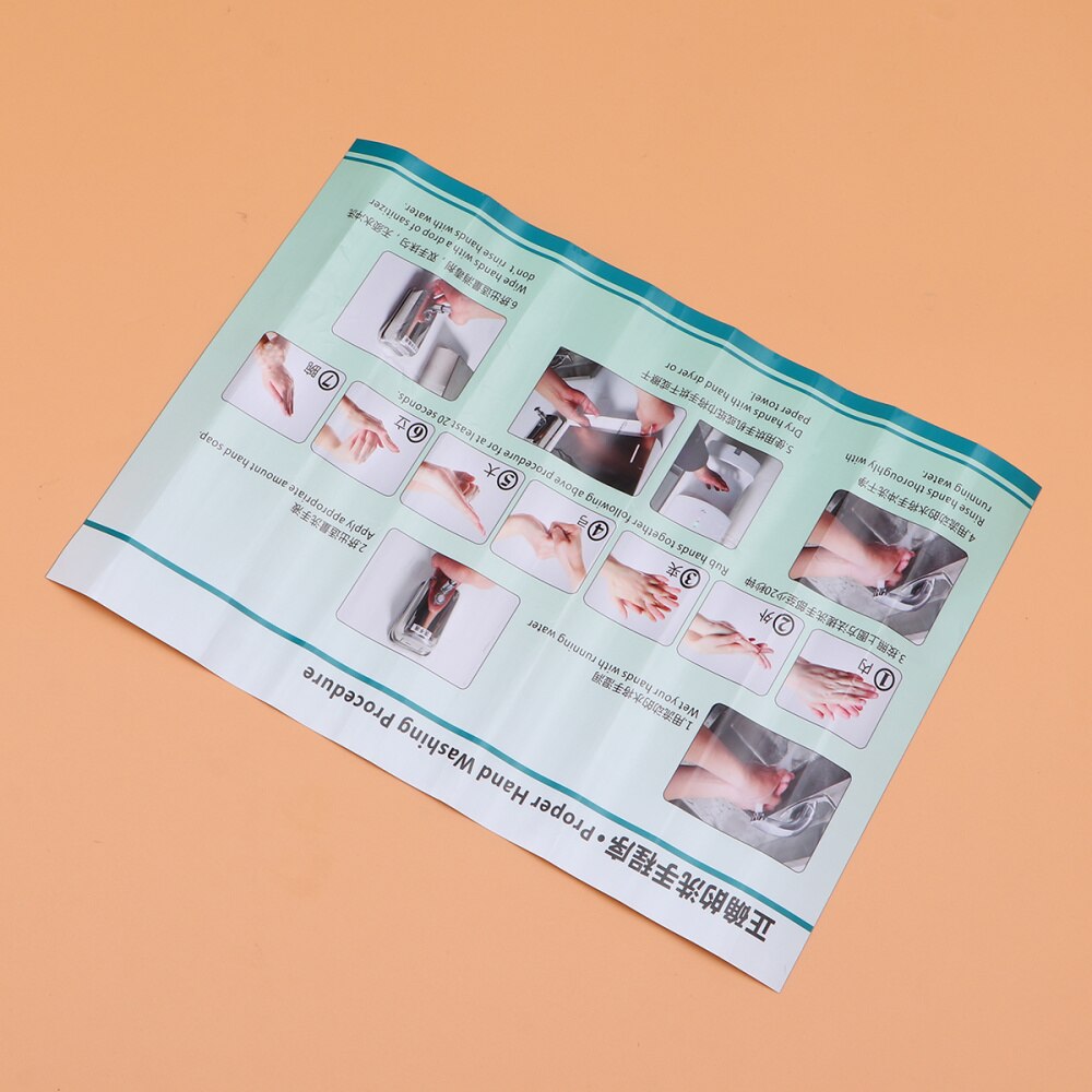 Standard Hand Washing Sticker Steps Reference Poster Paper Wall Sticker for Office School Home (Large): As Shown 50cm