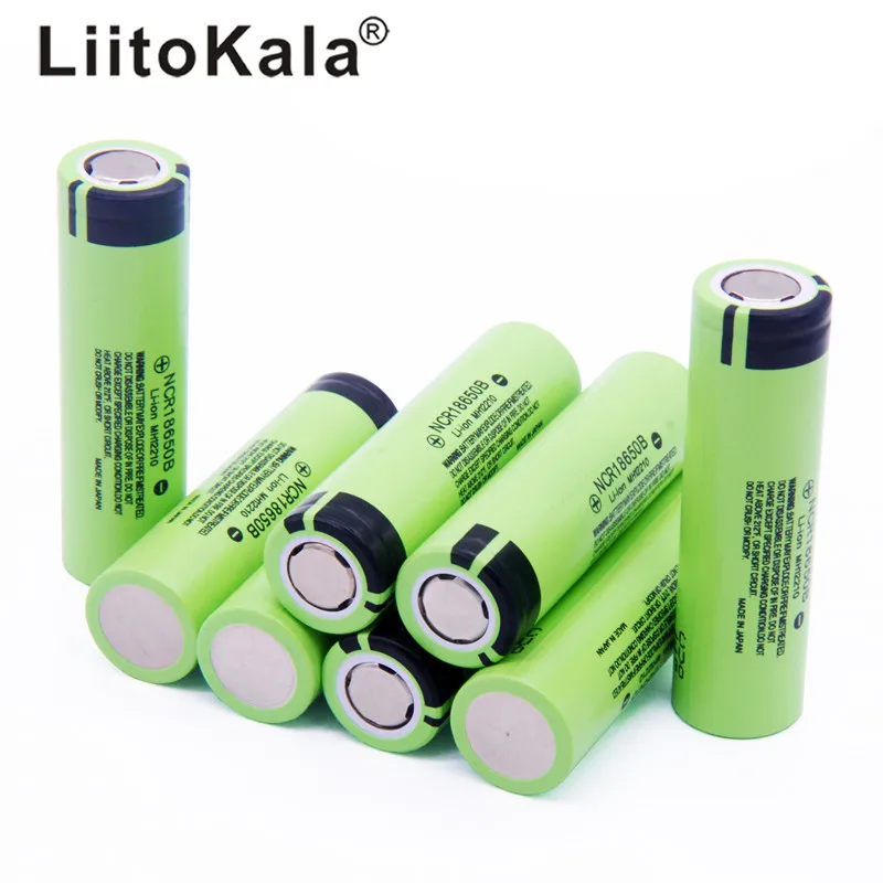 LiitoKala Original NCR18650B 3.7V 18650 Litium Uppladdningsbart Batteri 3400mAh - 1-10 Enheter - För Ficklampor, Elverktyg, Leksaker