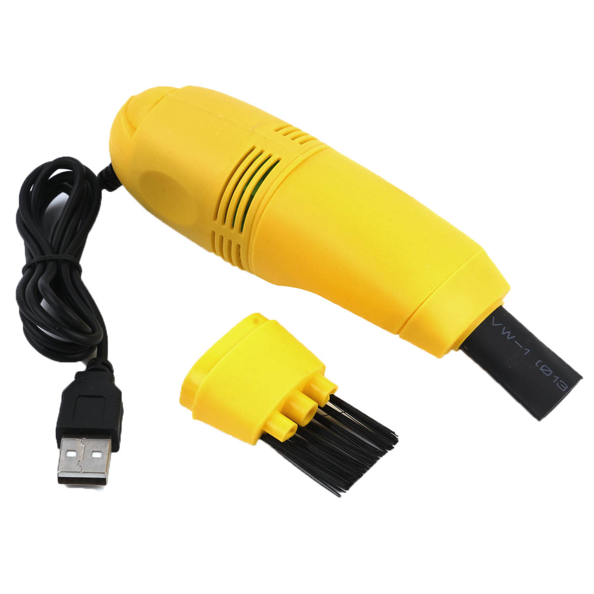gadget USB aspirapolvere per computer mini tastiera detergente per telefoni cellulari spazzola per computer portatile kit per la pulizia della polvere gadget per taccuino elettronico: giallo