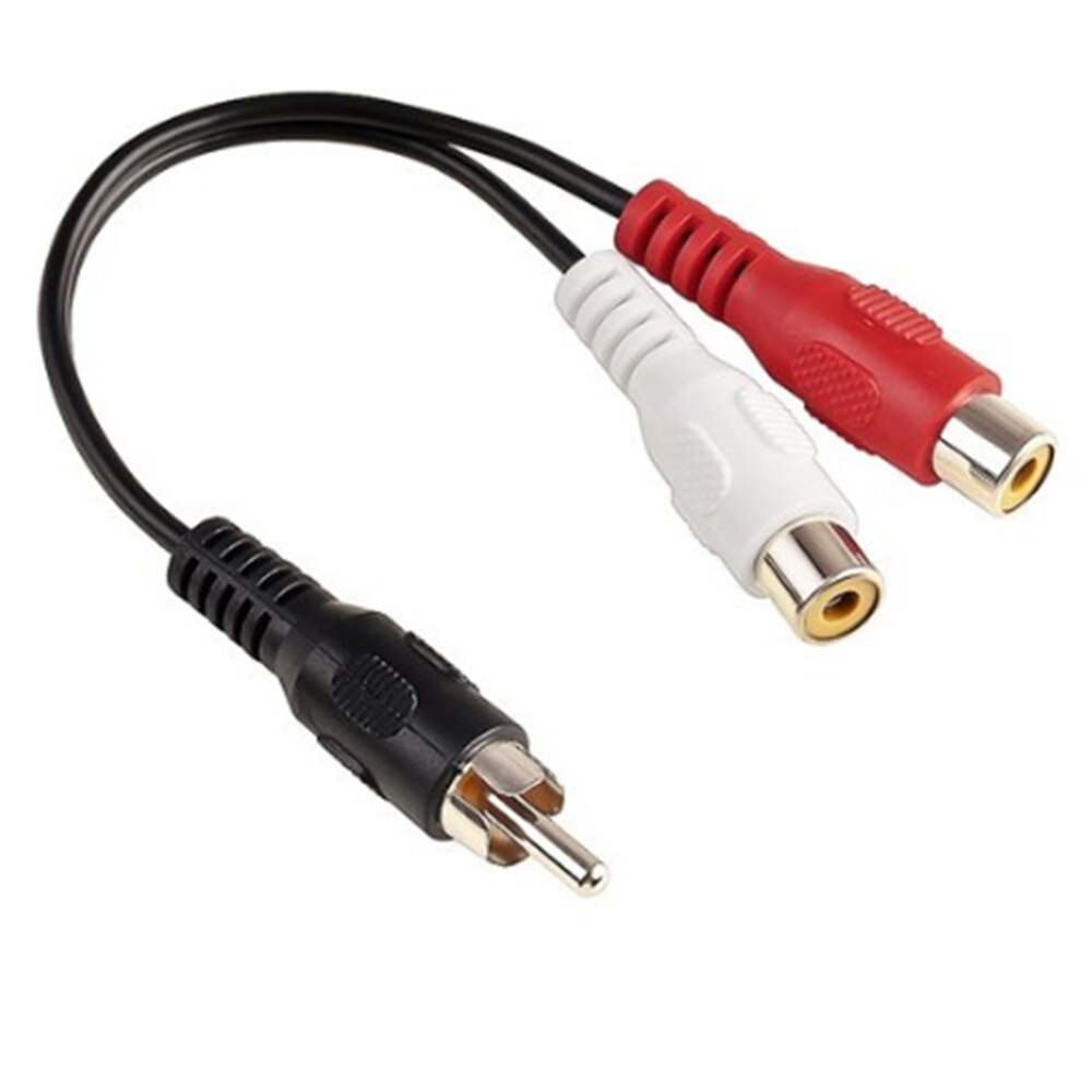 10pcs 1 RCA Male Mono to 2 RCA Female Stereo Audio Splitter A/V Y Cable Lead
