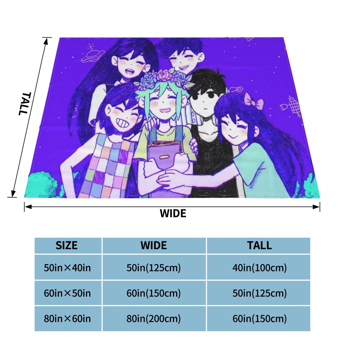 Omori Basil Mari Kel Aubrey Hero Blankets Sofa Cover Fleece Print Game Soft Throw Blankets for Sofa Bedroom Bedding Throws