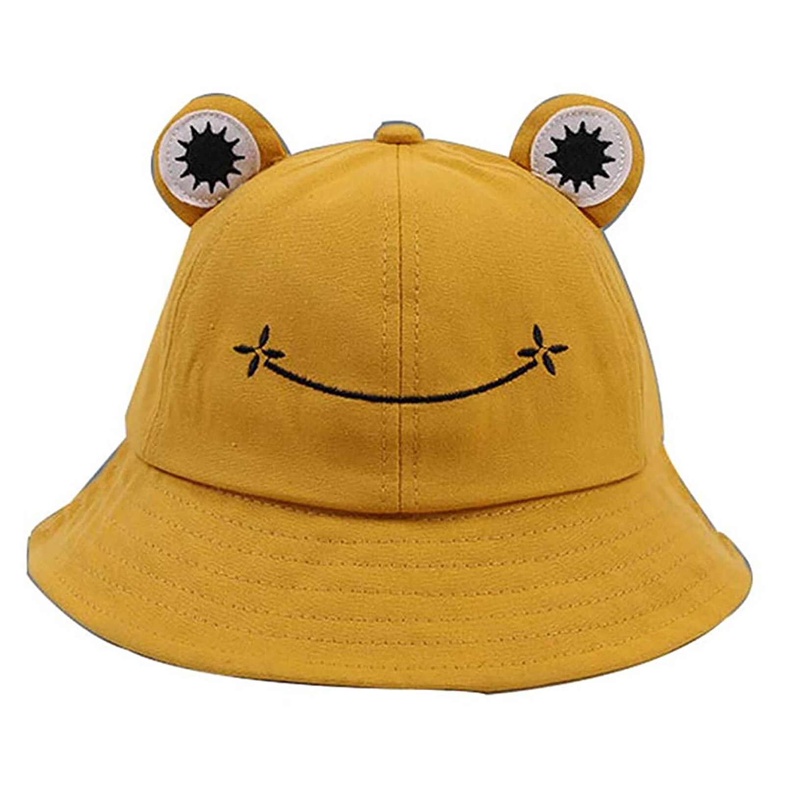 Cute Bucket Hats Funny Animal Walking Beach Fishing Cap Hats Photography Bucket Hat Женская Шляпа Рыбака: Yellow
