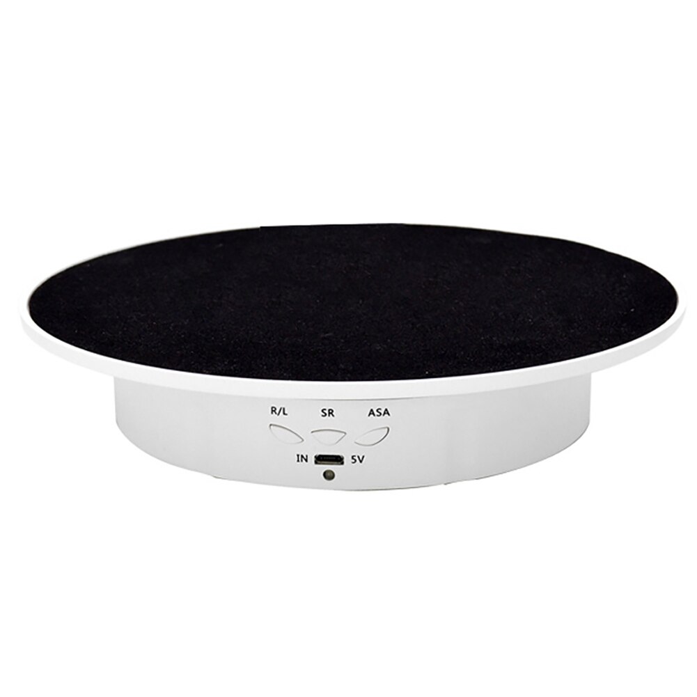 3 Speeds 20cm Intelligent Electric Rotating Display Stand Mirror Turntable Jewelry Holder Battery/USB Power