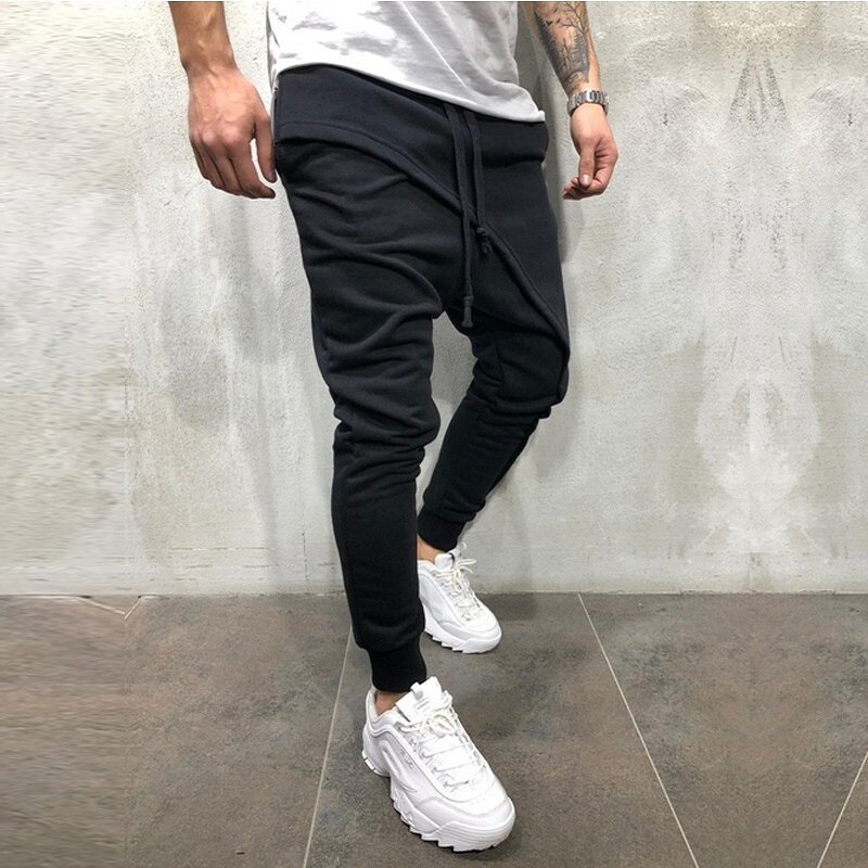 2021 autunno nuovi pantaloni da uomo pantaloni da Jogging a strati pantaloni Hip-Hop pantaloni Casual Slim con coulisse pantaloni sportivi da uomo in tinta unita