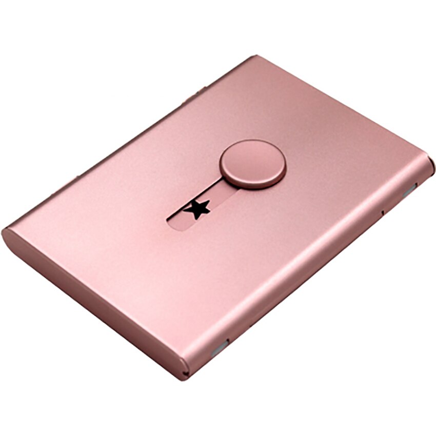 Guldkortskasse automatisk visitkortholder container skub stil kvinders kortholder navneskilkasse 7 farver