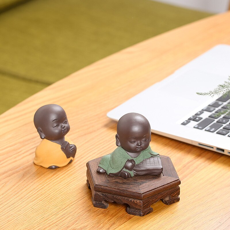 Boeddhistische Stemming Jonge Monnik &#39;S Favoriete Paars Zand Thee Muziekinstrumenten Schaken Kalligrafie Schilderen Mooie Thee Tafel Accessoires