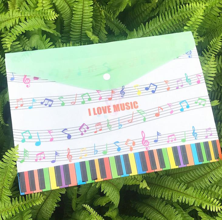 1 Pcs Cute A4 Music Theme Piano Instruments Document Bags Examination File Holder Student Storage Organizer Stationery