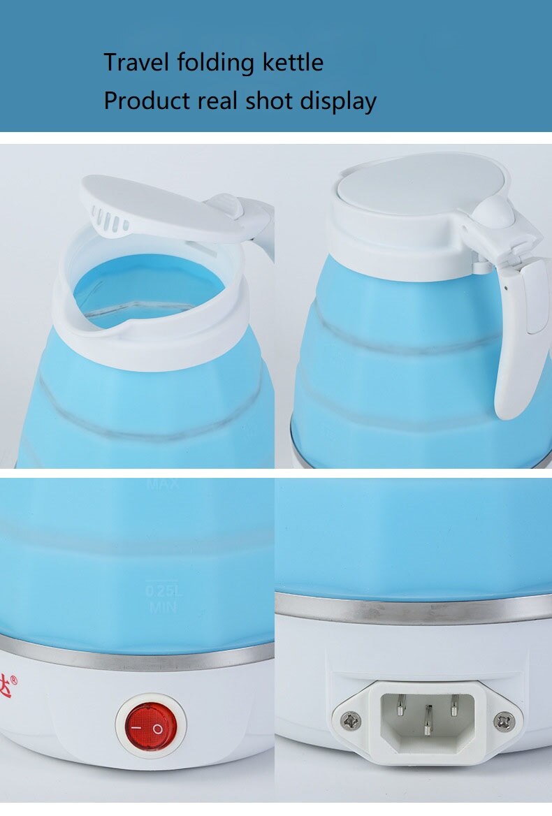 Klapp Tragbare Elektrische Wasser Wasserkocher Handheld Elektrische Wasser Glaskolben Topf Auto Energie-aus Schutz Wasserkocher