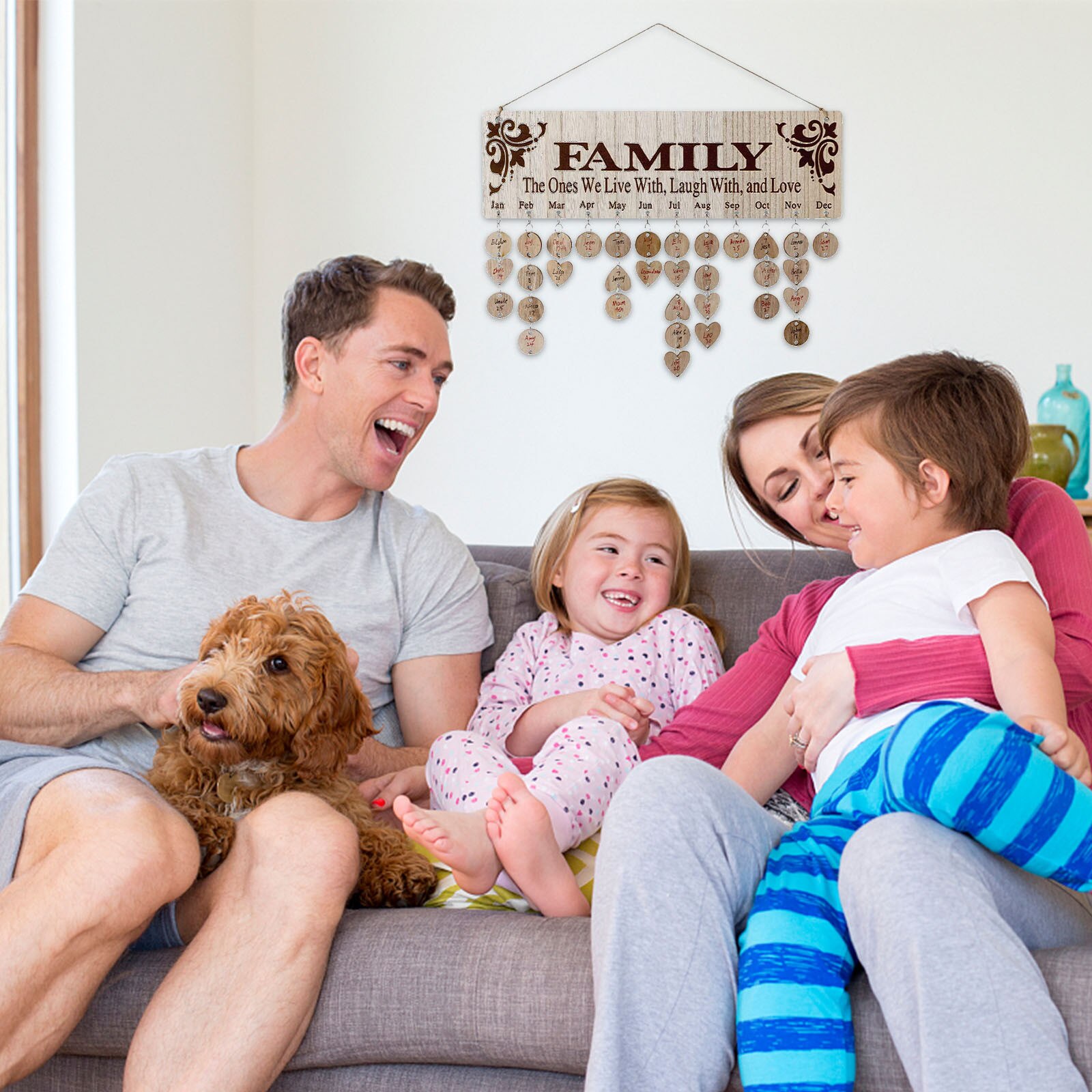 DIY Wall Calendar Cake Happy Birthday Printed Hanging Birthday Calendar Reminder Birthday Printed Wooden Calendar Decor D11