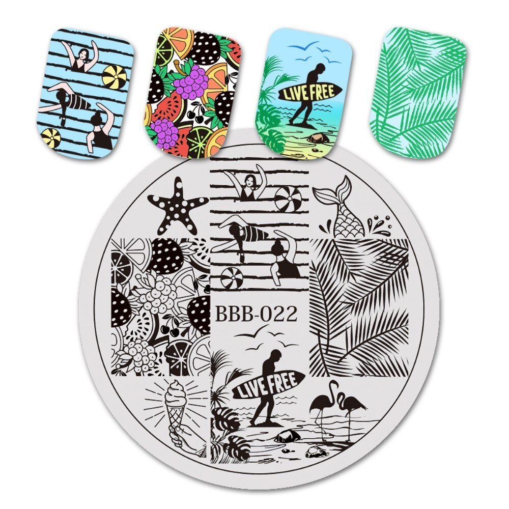 BeautyBigBang ongle gabarit plaque acier inoxydable mignon chat chien motif ongles estampage plaques Rectangle timbre pour ongles BBB XL-013: b22